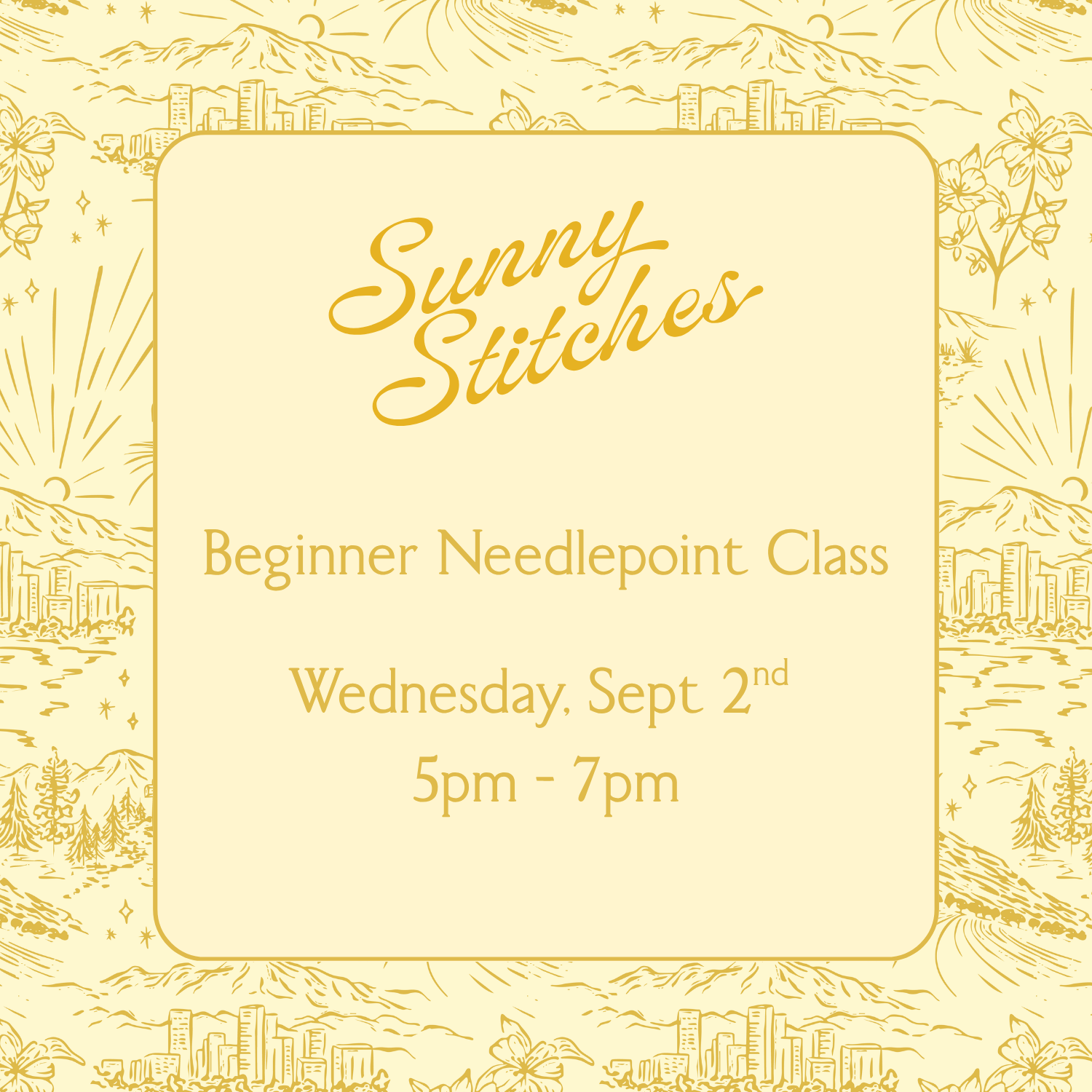 Beginner Needlepoint Class | Wednesday, September 2nd