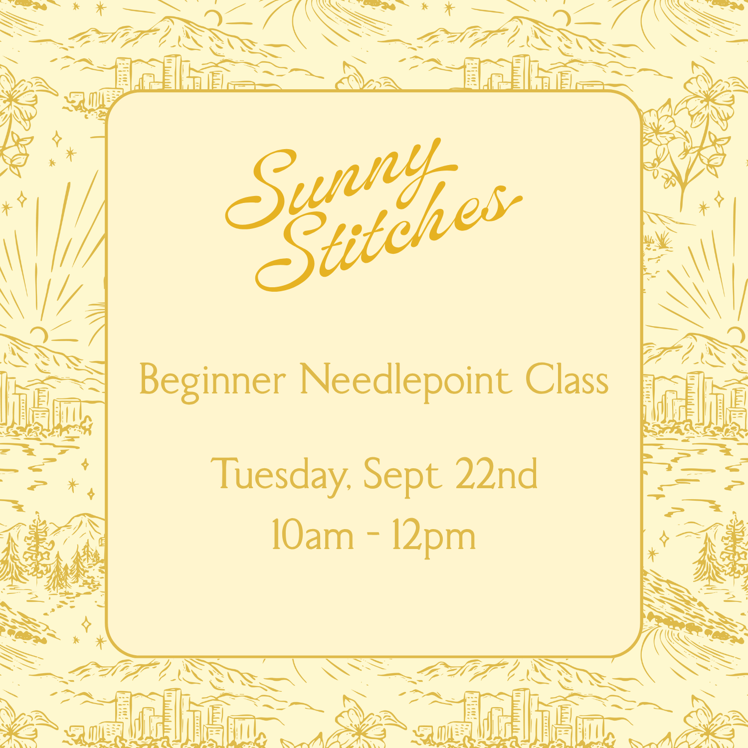 Beginner Needlepoint Class | Tuesday, September 22nd