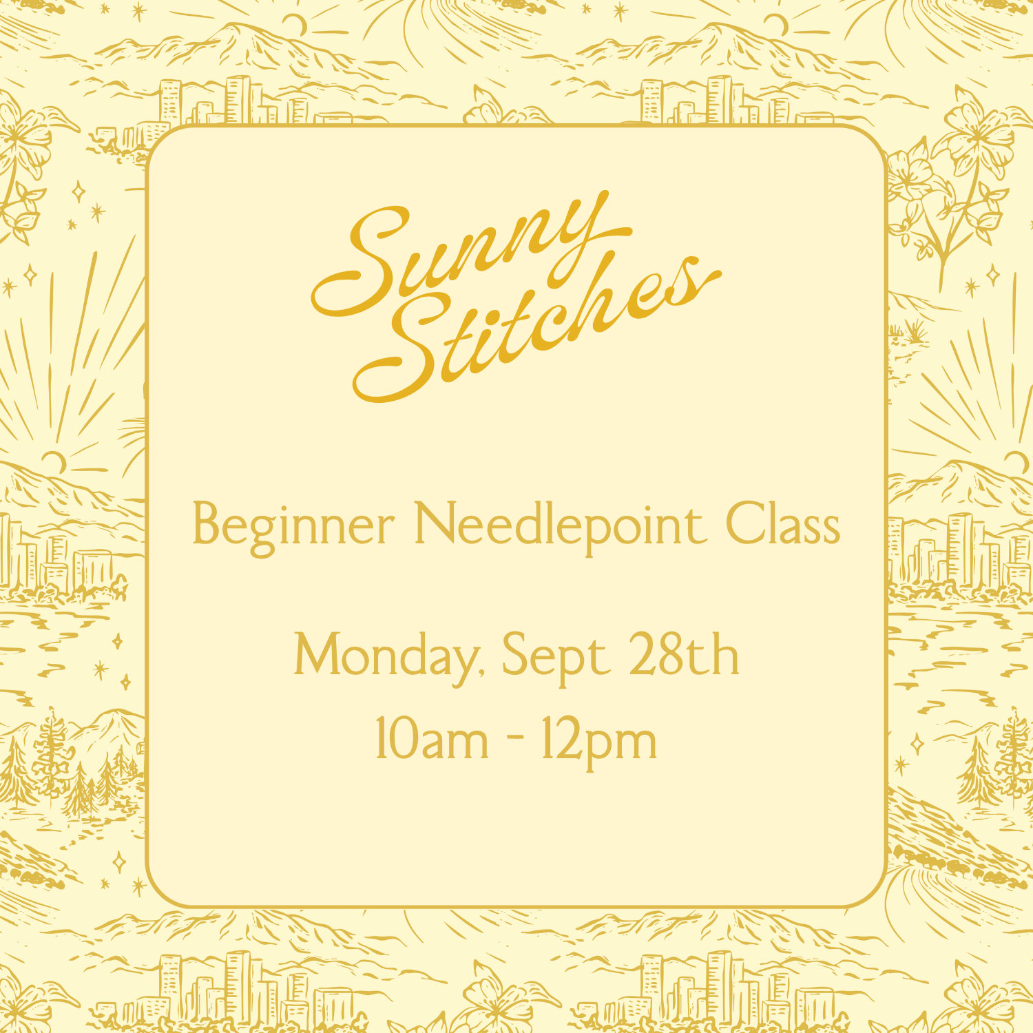 Beginner Needlepoint Class | Monday, September 28th