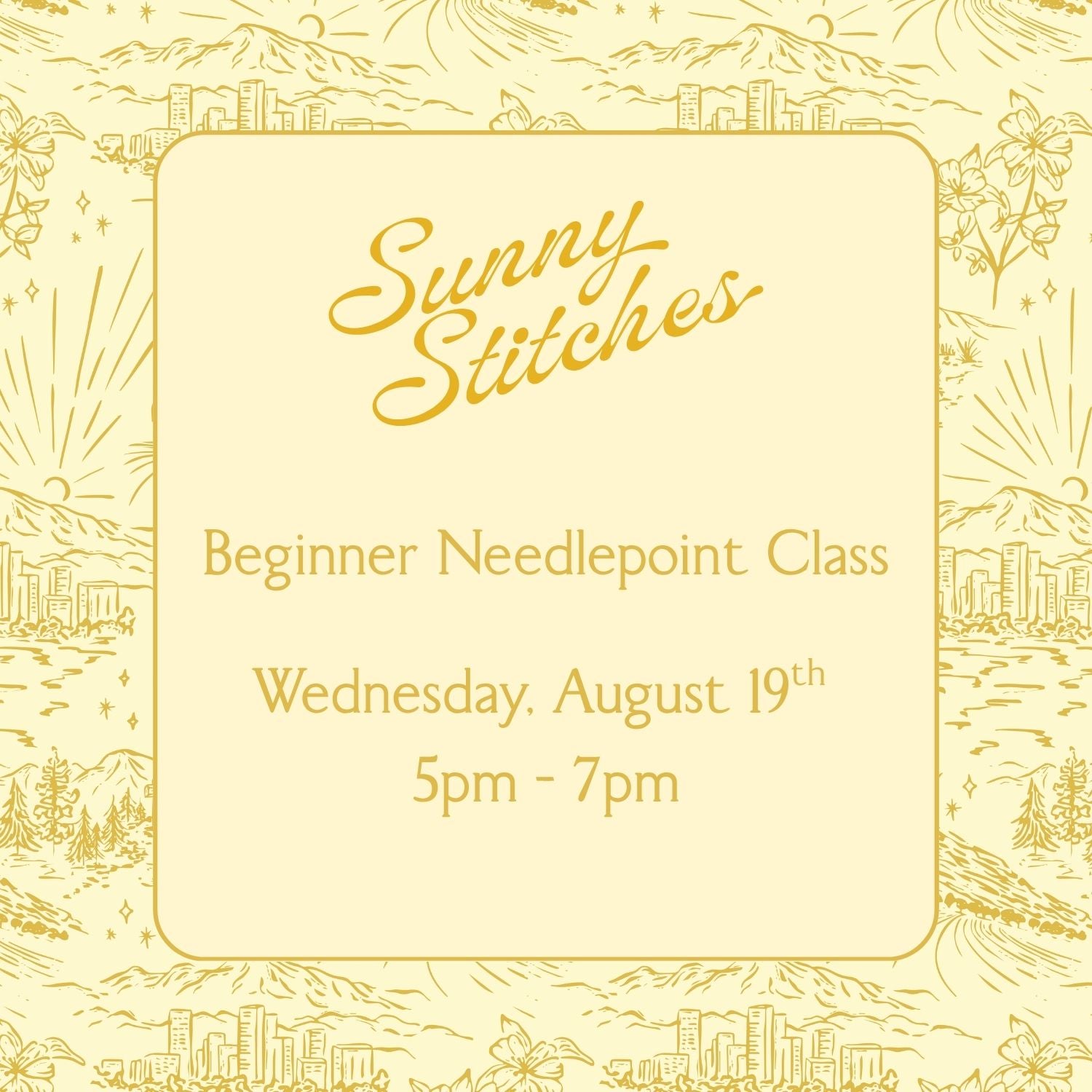 Beginner Needlepoint Class | August 19th