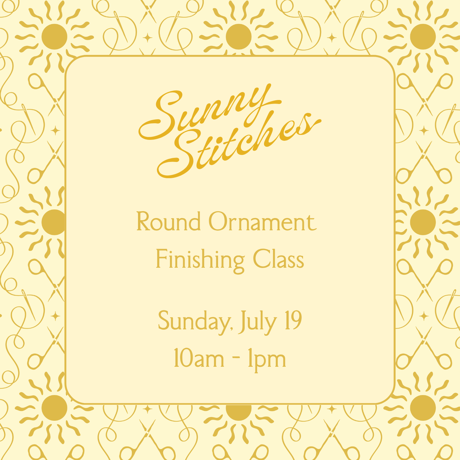 Round Ornament Finishing Class - July 19th